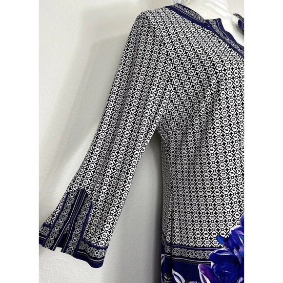 New York & Company Purple Geo Print Knee Length Dress Size Large (12/14) - Picture 10 of 12